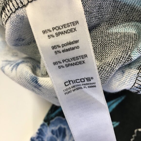 Chico’s Floral Top Long Sleeves Tee Size 1 - Picture 7 of 8